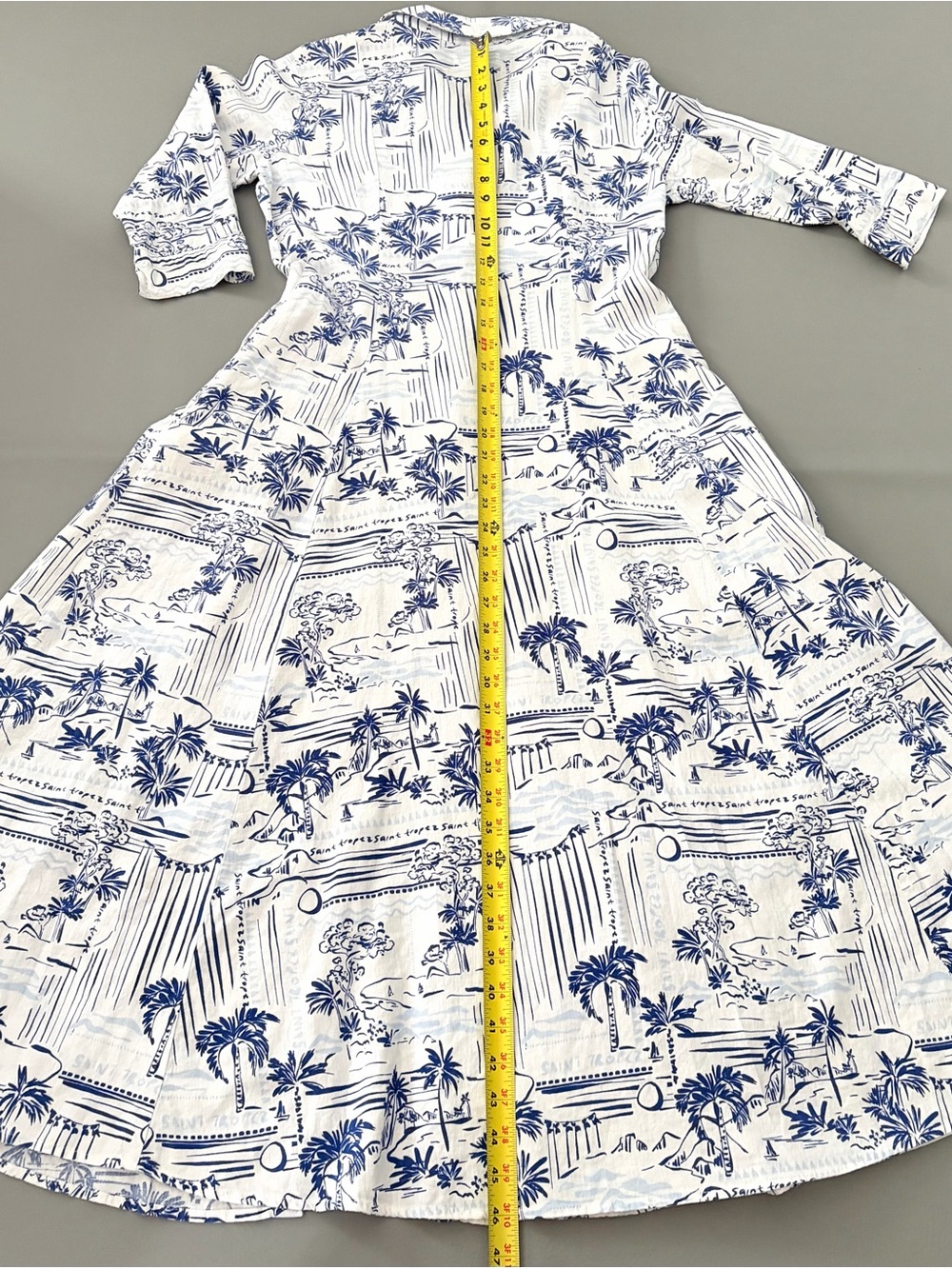 Calypso St. Barth Saint Tropez Linen Coastal Resort Midi Button Down Dress XS - Picture 13 of 16